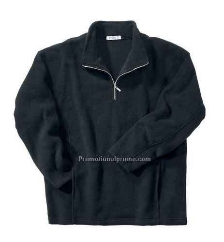 MEN'S SOLID POLYESTER FLEECE HALF-ZIP