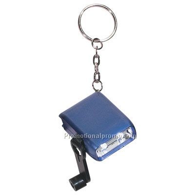 MINI DYNAMO CRANK FLASHLIGHT WITH KEY CHAIN