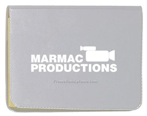 Medium sticky note pad with standard vinyl cover