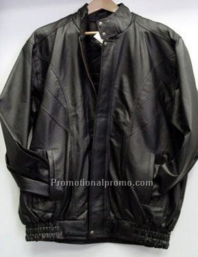 Men's Bomber / Diagonal Trim / Lambskin Napa / Black/+XL