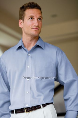 Men's Textured Broadcloth with Wrinkle-Resistant Finish