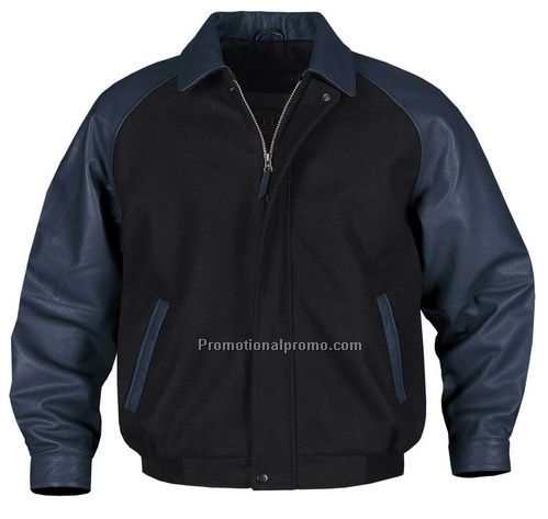 Men37491 Rhodes Melton/ Leather Club Jacket