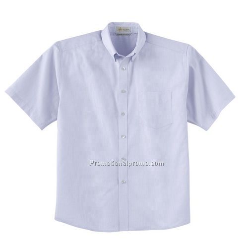 NEW MEN'S SHORT SLEEVE WRINKLE RESISTANT YARN DYE SHIRT