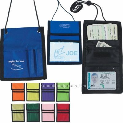 NYLON NECK WALLET BADGE HOLDER
