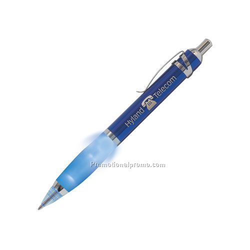 Plunger Action Retractable Ballpoint Light Pen