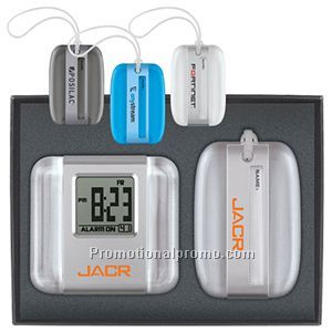 Polished Acrylic Clock/Luggage Tag Gift Set