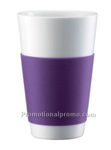 Porcelain Double Wall Cup, Large/Cooler, 0.35L / 11.8oz., Purple - Set of 2