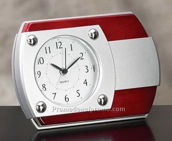 Rosewood Finish Desk Clock 3.5