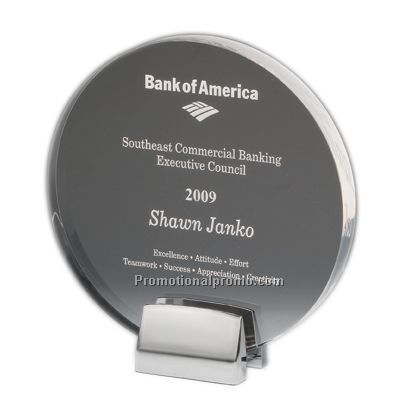 Round Award with Chrome Base and Laser Imprint