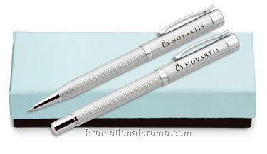 Sonar Satin Silver Ballpoint & Rollerball Set