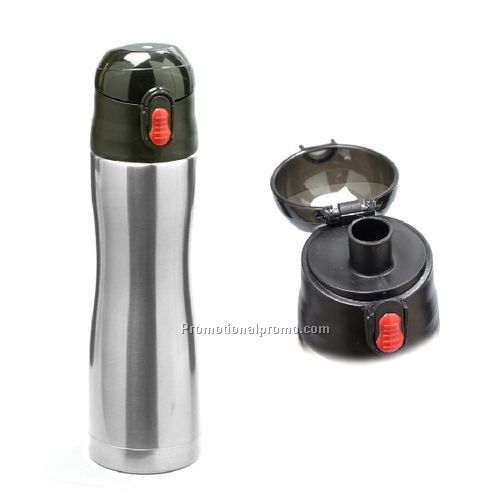 Stainless Steel Double Wall WaterBottle w/Drinking Spout Red 24oz/700ml