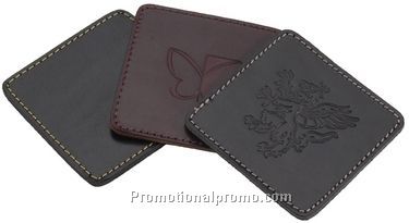 Stitched Square Leather Coaster