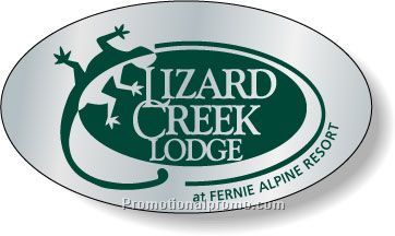 Stock Shape Brite Silver Foil Paper Roll Labels - Oval