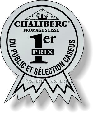 Stock Shape Dull Silver Foil Paper Roll Labels - Medallion