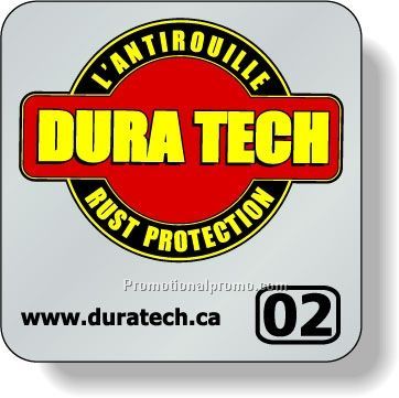 Stock Shape Dull Silver Foil Paper Roll Labels - Square with round corners