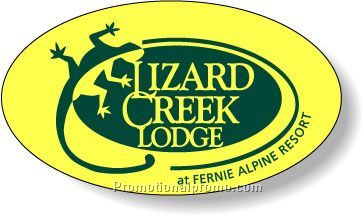 Stock Shape Fluorescent Chartreuse Roll Labels - Oval