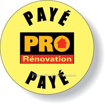 Stock Shape Fluorescent Chartreuse Roll Labels - Round