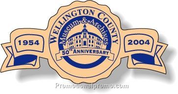 Stock Shape Fluorescent Orange Roll Labels - Anniversary Banner