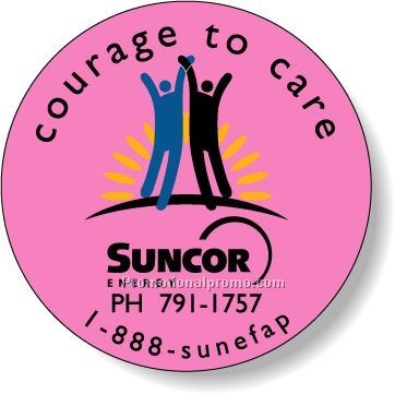 Stock Shape Fluorescent Pink Roll Labels - Round