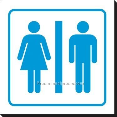 Symbol Sign - Washroom 6" x 6"