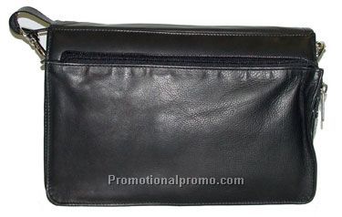 Top Flap Bag / Back Zippered Section / Stonewash Cowhide