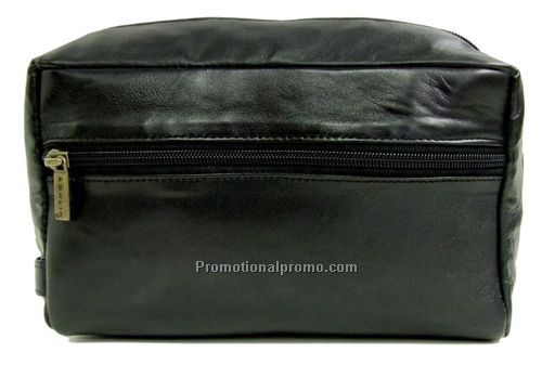 Travel / Shaving Kit / Waterproof / Lambskin Napa / Black : 1. 100% leather construction. Hand crafted luxurious Lambskin Napa Leather. 2. Top Zippere