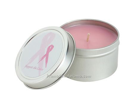Travel Candle Tins-PINK Ribbon