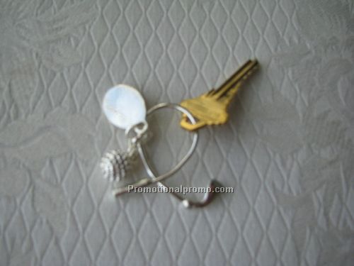 Twisted Club Silver Key Ring