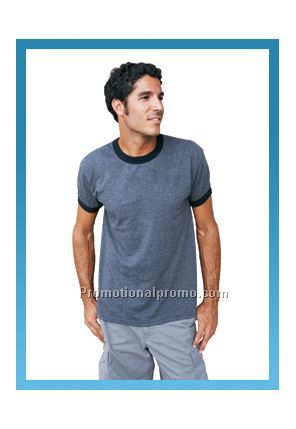 Ultra cotton 39200Adult Heathered ringer t-shirt 10.1 oz.