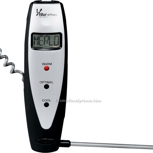 Veneto Digital Wine Thermometer with Corkscrew