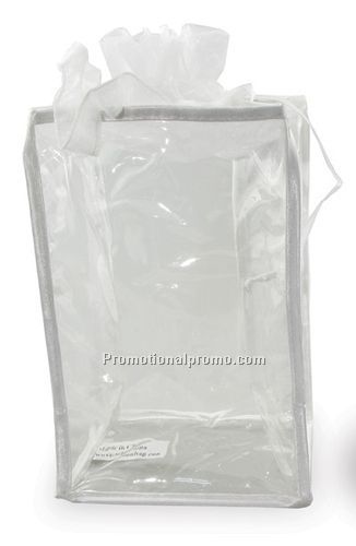 Vinyl & Organza bag w/drawstring top