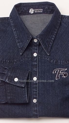 WOMEN37459 STRETCH DENIM BLOUSE