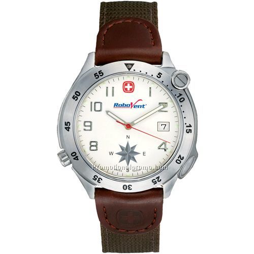 Wenger Mens Brown Compass Watch