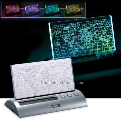 World Map LCD Alarm Clock