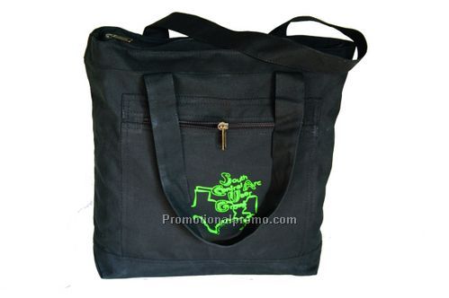 ZIPPERED TOTE black