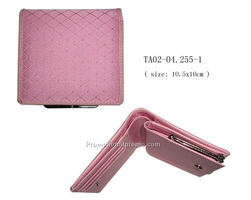 Pink Micro fibre leather women`s wallet
