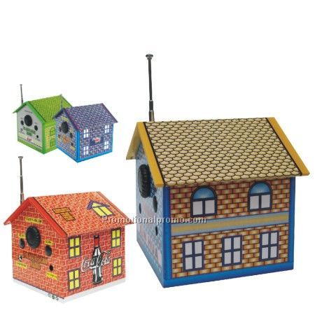 HOUSE SHAPE FM AUTO SCAN RADIO WITH SPEAKER