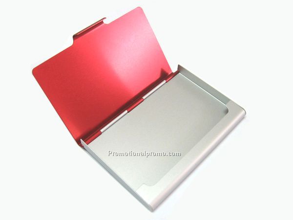 Matt Red/Silver Color Metal Business Card Case