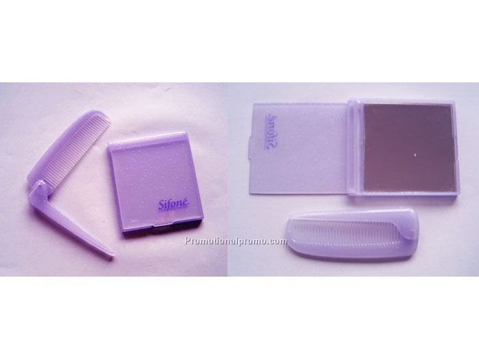Rectangular Mirror And Foldable Comb