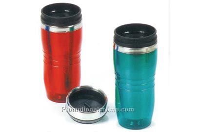 plastic travel mug