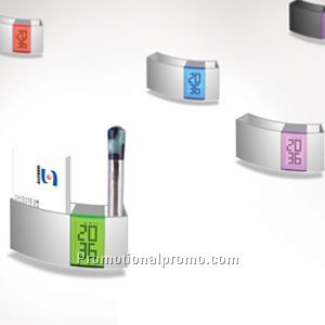 Pen Holder With LCD Clock