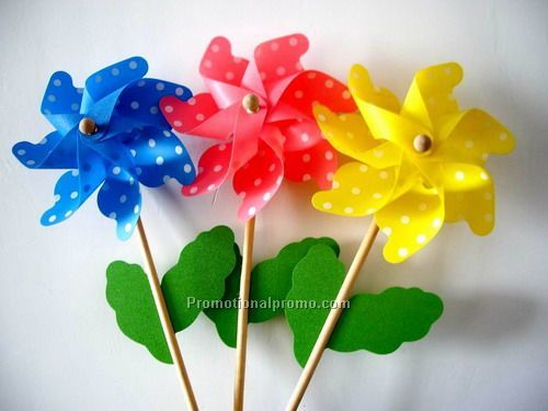 Dot Plastic Flower Windmill
