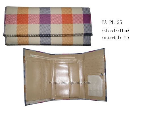 Gien check PU women`s wallet