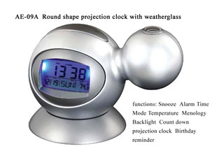 AE-09A Round Projection Clock
