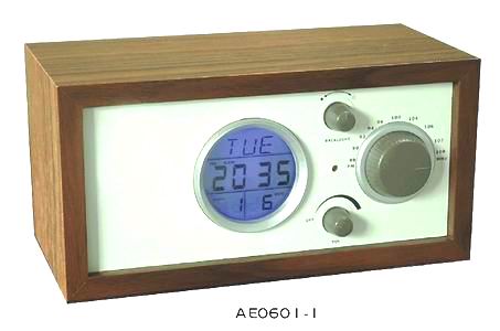 AE0601-1 Wood Frame Clock Radio