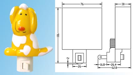 Nightlight With Fabric Shade   Lamp