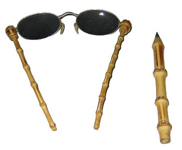 bamboo glasses and pen