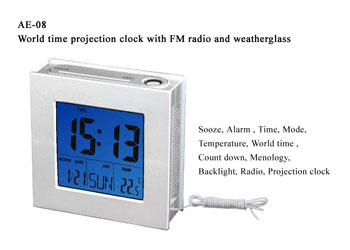 AE-08 Projection Clock Radio