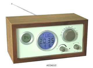 AE0602 Wood Frame Clock Radio
