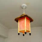Red paper bamboo lamp